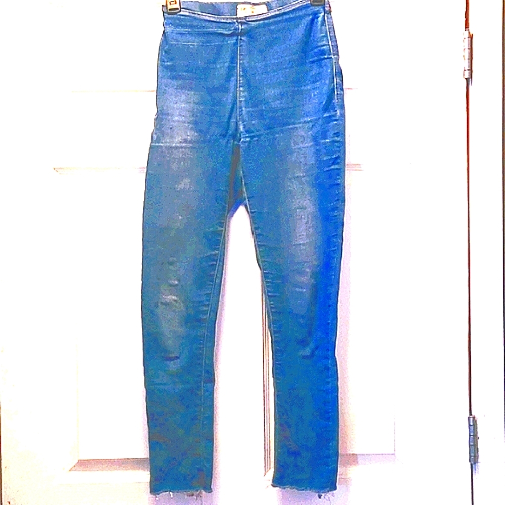 Free People buttonless stretch jeans